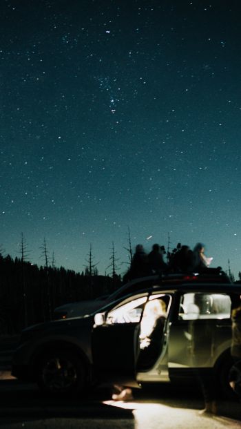 night in nature, travelers Wallpaper 640x1136
