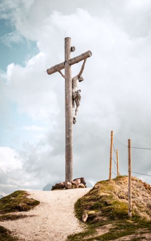 Dolomites, statue Wallpaper 1752x2800