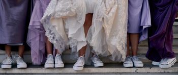 wedding, girls in sneakers Wallpaper 2560x1080