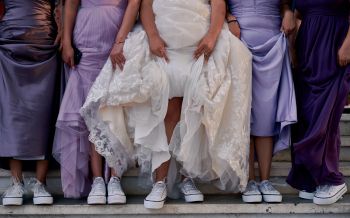 wedding, girls in sneakers Wallpaper 1920x1200