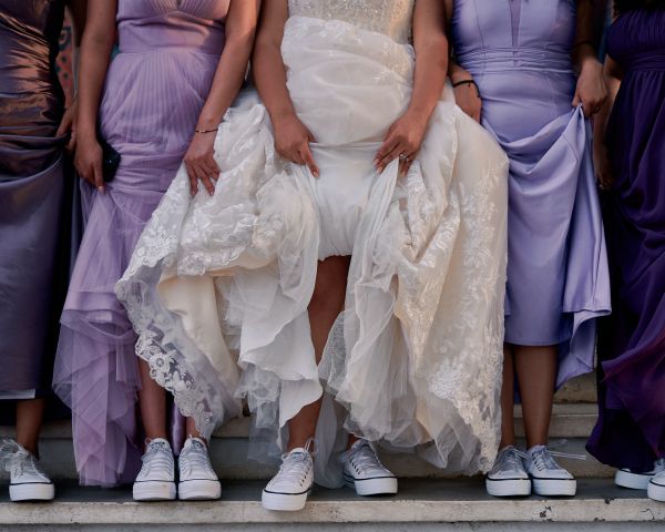 wedding, girls in sneakers Wallpaper 1280x1024