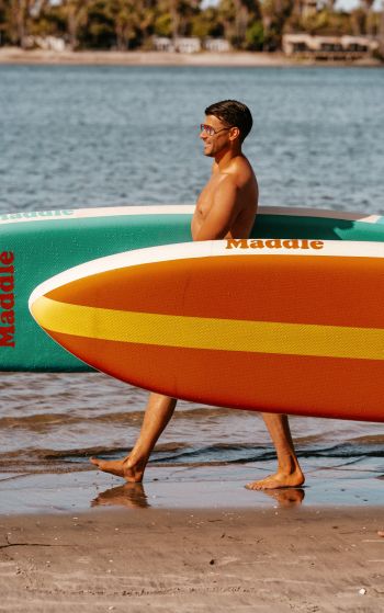 surfers, beach Wallpaper 1752x2800