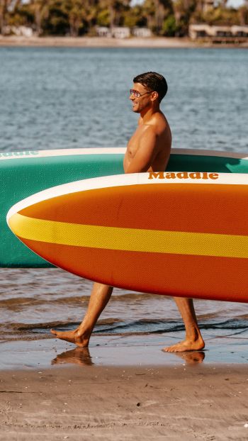 surfers, beach Wallpaper 1080x1920