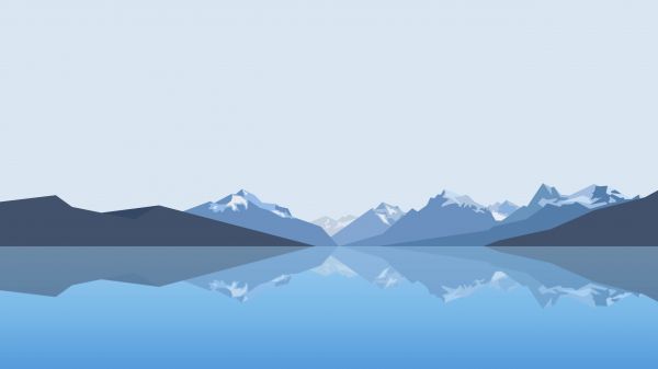 Обои 1600x900 озеро, пейзаж, голубой