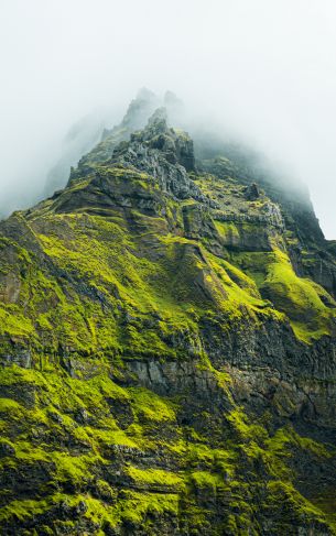 mountain peak, green mountain Wallpaper 1752x2800