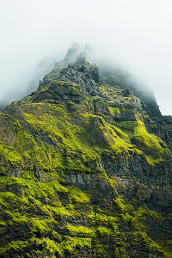 mountain peak, green mountain Wallpaper 640x960