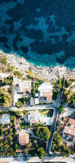 over the city, coastal zone Wallpaper 1080x2340