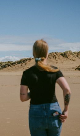 Formby, Liverpool, Great Britain, girl Wallpaper 600x1024