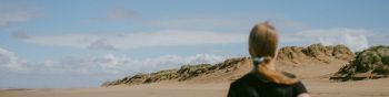 Formby, Liverpool, Great Britain, girl Wallpaper 1590x400