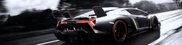 days Lamborghini Veneno, sports car Wallpaper 1590x400