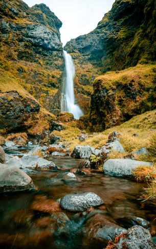 mountains, waterfall Wallpaper 1752x2800