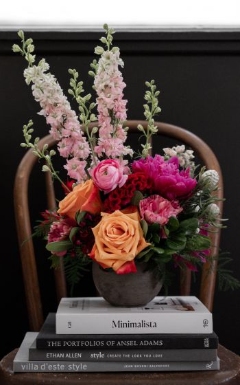 bouquet of flowers in a vase Wallpaper 1600x2560