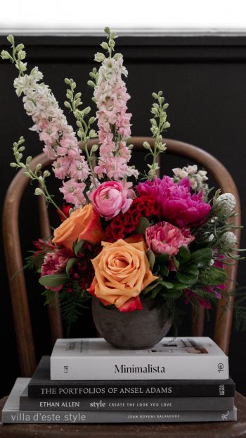 bouquet of flowers in a vase Wallpaper 750x1334