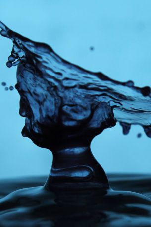 drop of water, blue, dark Wallpaper 640x960