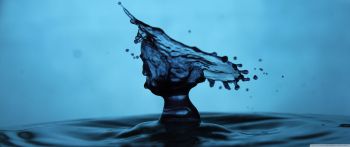 drop of water, blue, dark Wallpaper 2560x1080