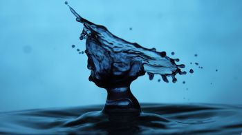 drop of water, blue, dark Wallpaper 1366x768