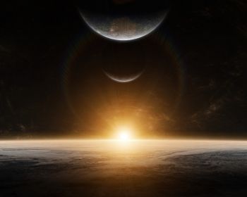planet, sunlight, black Wallpaper 1280x1024