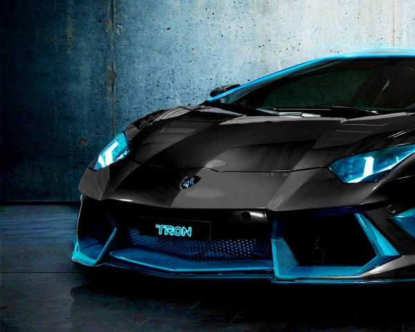 Lamborghini Aventador TRON, sports car, neon Wallpaper 1280x1024