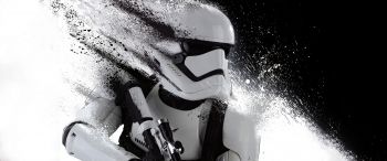 imperial stormtrooper, star wars, black and white Wallpaper 3440x1440