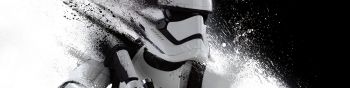 imperial stormtrooper, star wars, black and white Wallpaper 1590x400