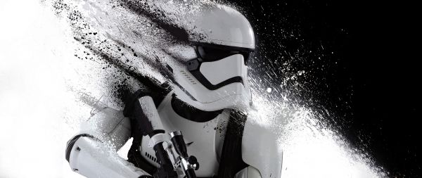 imperial stormtrooper, star wars, black and white Wallpaper 2560x1080