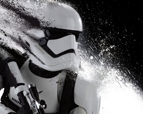 imperial stormtrooper, star wars, black and white Wallpaper 1280x1024