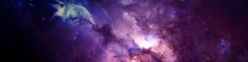 universe, nebula, stars Wallpaper 1590x400