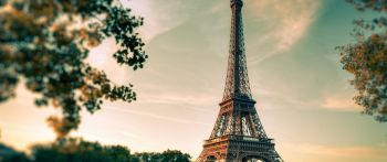 Обои 2560x1080 Эйфелева башня, Париж, Франция