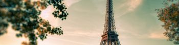 eiffel tower, Paris, France Wallpaper 1590x400