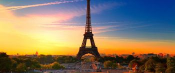 Обои 2560x1080 Эйфелева башня, Париж, Франция