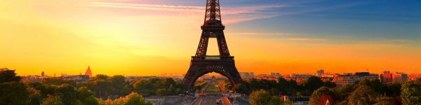 eiffel tower, Paris, France Wallpaper 1590x400