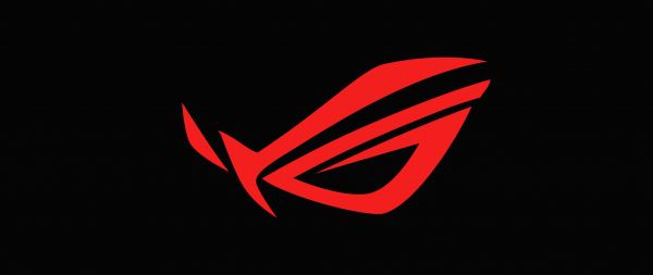 Обои 2560x1080 логотип ASUS ROG, на черном фоне