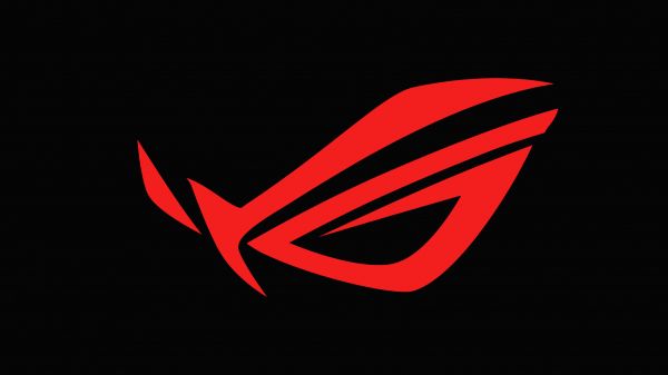 Обои 1366x768 логотип ASUS ROG, на черном фоне