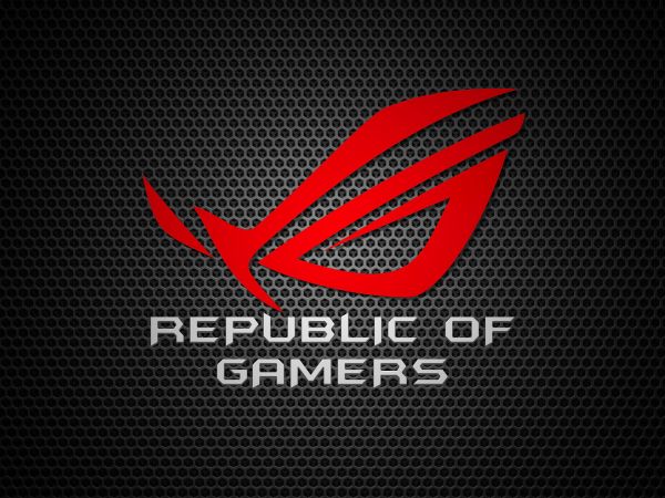 Обои 800x600 логотип ASUS ROG, на сером фоне