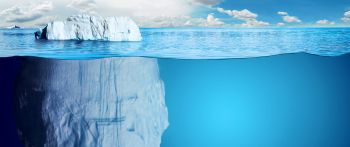 iceberg, underwater, blue Wallpaper 2560x1080