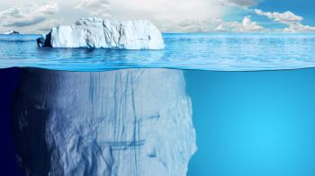 iceberg, underwater, blue Wallpaper 1600x900