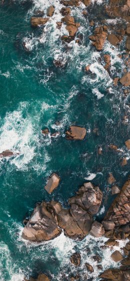 over rocks, sea, stones Wallpaper 1080x2340