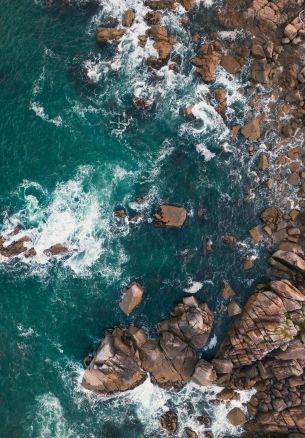 over rocks, sea, stones Wallpaper 1640x2360