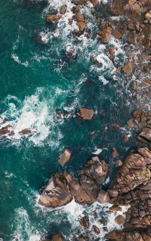 over rocks, sea, stones Wallpaper 1752x2800