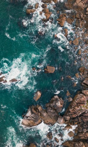 over rocks, sea, stones Wallpaper 1200x2000