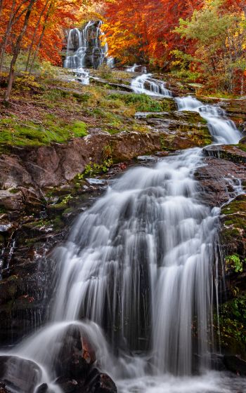 Dokchon Waterfall, Fanano, Province of Modena, Italy Wallpaper 1600x2560