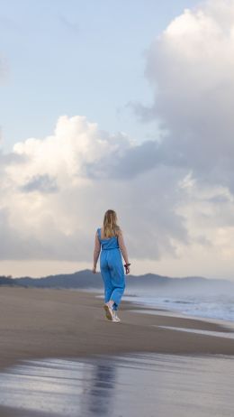 South Africa, girl on the beach Wallpaper 2160x3840