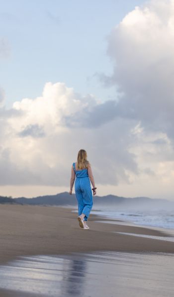 South Africa, girl on the beach Wallpaper 600x1024