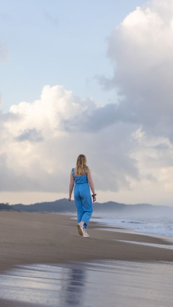 South Africa, girl on the beach Wallpaper 750x1334