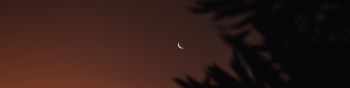 moon, night sky Wallpaper 1590x400
