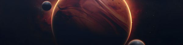 planet, black, dark Wallpaper 1590x400