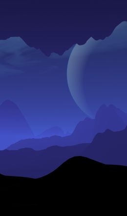 landscape, night, minimalism Wallpaper 600x1024