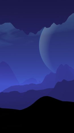 landscape, night, minimalism Wallpaper 750x1334