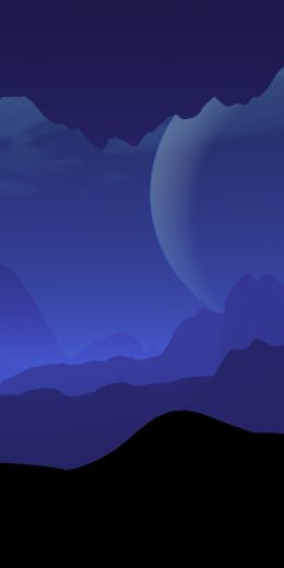 landscape, night, minimalism Wallpaper 720x1440