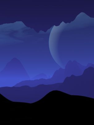 landscape, night, minimalism Wallpaper 1620x2160